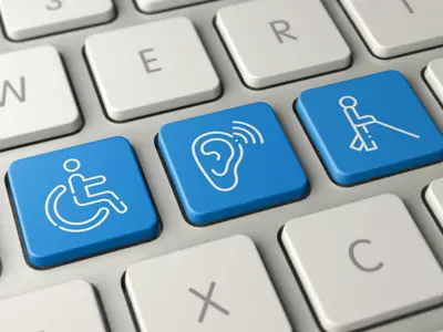 Accessibility computer icon stock photo