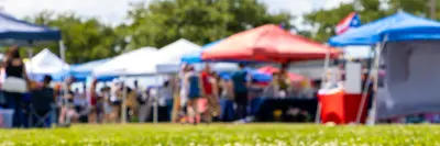 Blurred picture of a weekend festival - stock photo